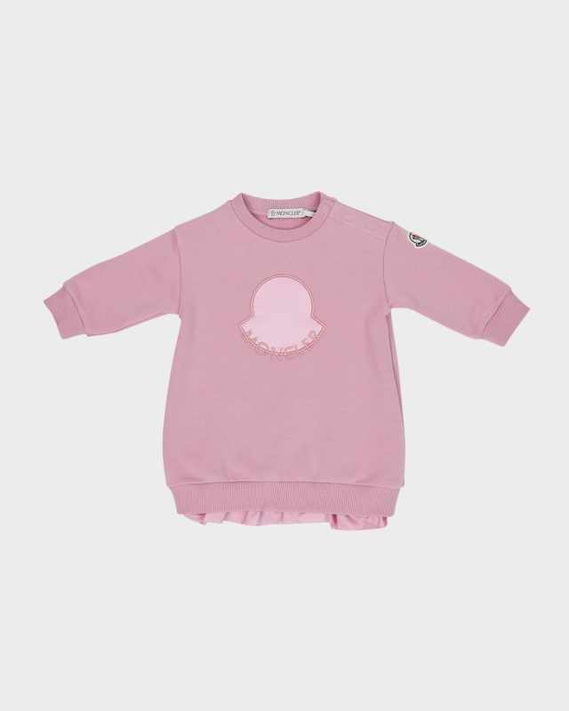 Girl's Fleece Emblem Ruffle Trim Dress, Size 12M-3